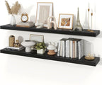 Floating Shelves for Wall, 9.3" Deep Wall Mounted Wood Shelves for Bathroom, Bedroom, Living Room, Kitchen, Hanging Shelf for