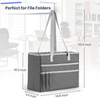 File Organizer Box, Portable Tote Bag Hanging Filing Box Desktop File Folder Document Storage Organizer with Pockets and Hand