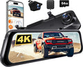 WOLFBOX G850 PRO 4K Mirror Dash Cam with ADAS and BSD, Smart Rear View Mirror with 5.8GHz WiFi, Voice Control, 12 inches Came