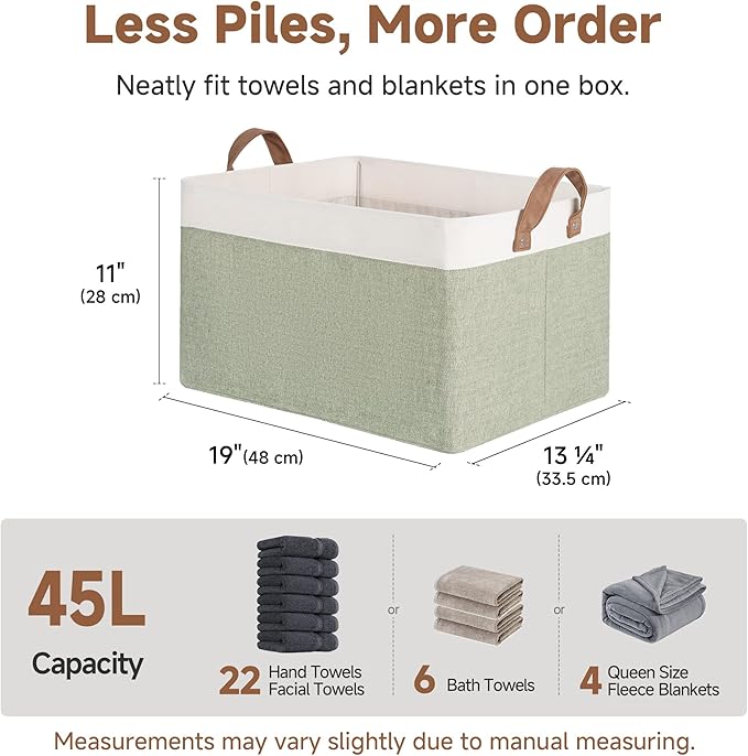 StorageWorks Storage Bins, Fabric Storage Bins for Shelves, Extra Large Storage Baskets with Metal Frame, Closet Baskets and 