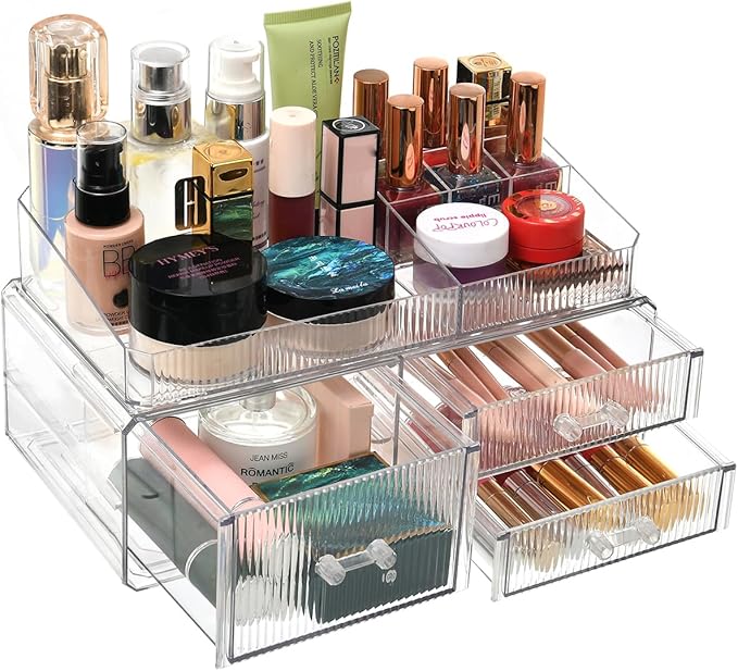 ZHIAI stackable storage drawer, cosmetics storage box, cosmetics and beauty product storage organizer, suitable for makeup ro
