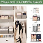 Criusia Drawer Organizer Clothes, 24 Pack Underwear Drawer Organizers, Foldable Closet Organizers and Storage Dresser Drawer 