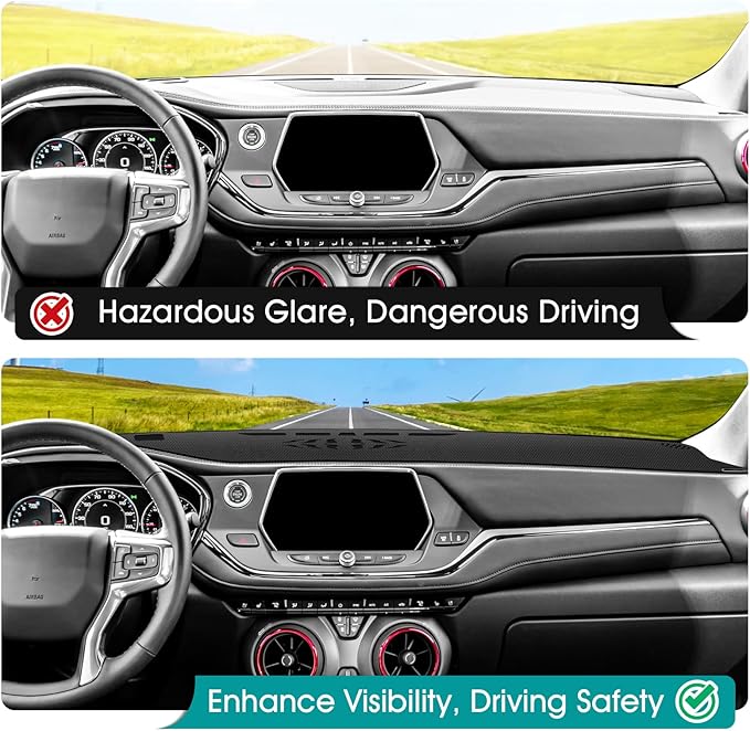 FIILINES Dash Cover for 2019-2026 Chevrolet/Chevy Blazer, Dashboard Mat Accessories Dash Cover Sunshade Nonslip Mesh Protecto