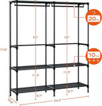 CASAMAYA Clothes Rack, Portable Closet, 54.3 Inch Large Capacity Wardrobe Closet, Clothes Storage Organizer with Shelves and 