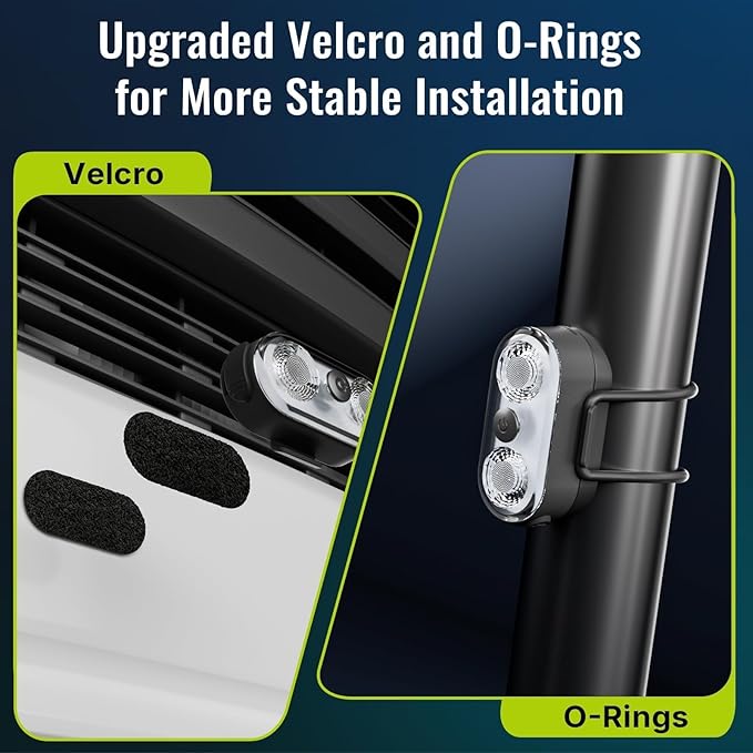 Wireless LED Lights for Car 2PCS- Button and Remote Control Interior Ambient Strobe Light, USB-C 120H 8 Colors IP65 Waterproof Rechargeable Underglow Light for Cars, Trucks, eBike, Motorcycle