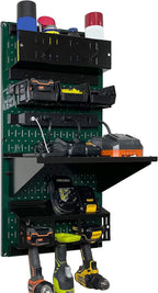 Wall Control Power Tool Storage Organizer Kit Cordless Drill Holder Charging Station Rack 16” x 32” Metal Pegboard Organizati