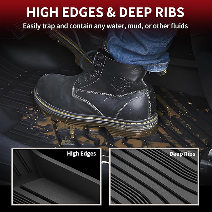 LASFIT Floor Mats Fits for Hyundai Sonata 2020-2026 (Only for FWD & Gas) & Kia K5 2021-2025 (Only for FWD) Custom Fit TPE All Weather Floor Liners Car Mats Accessories, Black