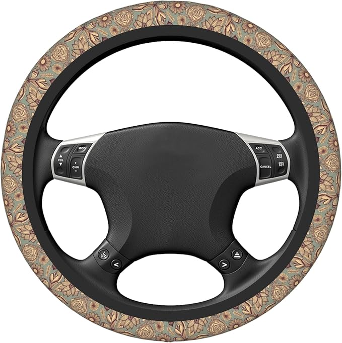 Steering Wheel Cover Universal Fit Car Interior Accessories for Women Men 15 Inch Breathable Anti Slip Odorless Neoprene Stee