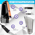 SYAYVO Portable Car Vacuum Cleaner - 8000PA/100W/DC12V Corded Vacuum Cleaner Handheld Vacuum with Attachments, LED Light Clea