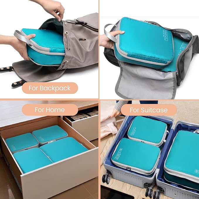 Cambond Compression Packing Cubes for Travel - Lightweight Expandable Travel Bags Luggage Organizers Travel Essentials Compre