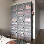 ROJASOP Portable Shoe Rack Organizer, 72 Pairs Covered Shoe Rack Shoe Organizer for Closet Entryway 12-Tier Shoe Storage Cabi