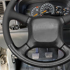 MEWANT Steering Wheel Cover for Chevy Silverado 1500 Astro Blazer Kodiak S10 Made of Shiny PU Carbon Fiber Faux Leather