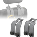 2PCS Headrest Hooks for Car - Car Seat Back Organizer Storage Hook, Auto Hooks Organizer for Handbag Purse Coat Bags, Leather Purse Holder for Car (Grey)