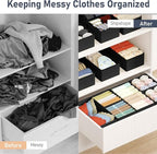 DIMJ Drawer Organizers Clothes, Set of 16 Dresser Organizer Bins, Fabric Closet Organizers and Storage, Shallow Drawer Divide