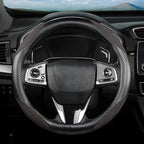 Steering Wheel Cover for Women and Men, Carbon Fiber Plush Steering Wheel Cover Soft Anti-Slip Comforting, Universal 15 Inches Steering Wheels Accessories (Carbon Fiber Black/Gray)