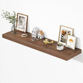 Dreamland 55" Floating Shelves for Wall, 12" Deep Thicker Walnut Floating Shelves, Wall-Mounted Shelves for Bedroom, Living R