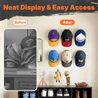 HOUSE DAY Adhesive Hat Hooks for Wall 16 Pack, Strong Hat Rack for Baseball Cap Display Organizer, Hats Hangers Holder for Wa