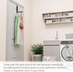 BAKON Over The Door Hanger Folding Clothes Drying Rack, Folding Hanging Coat Rack for Indoor Laundry Room Compact Small Space