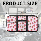 Pink Strawberry Car Sun Visor Organizer with Card Holder Car Visor Organizer Fashion Cars Accessories Easy to Store for Cars, SUVs & Trucks