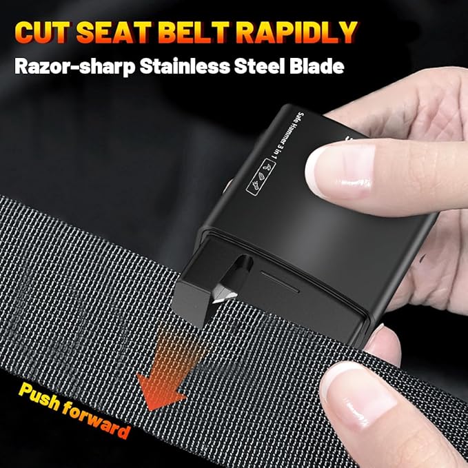 Upgraded Safe Hammer Glass Breaker Under Water, 3 in 1 Car Hammer Seatbelt Cutter Window Breaker Emergency Escape Tool, with 
