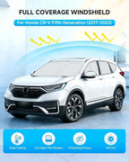 Windshield Sun Shade for Honda CRV 2017-2022，8PCS Full Coverage, 310T Reflective Fabric, Blocks 99% UV Rays, Keeps Car Cool, Easy to Install and Store