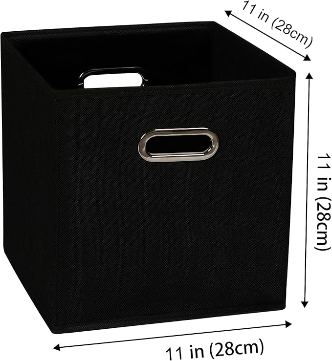 Yunkeeeper storage bins Cubes, Fabric Cube Organizer with Handle, Foldable Cube Bins for Cloth or Accessary Storage, 11x11x11