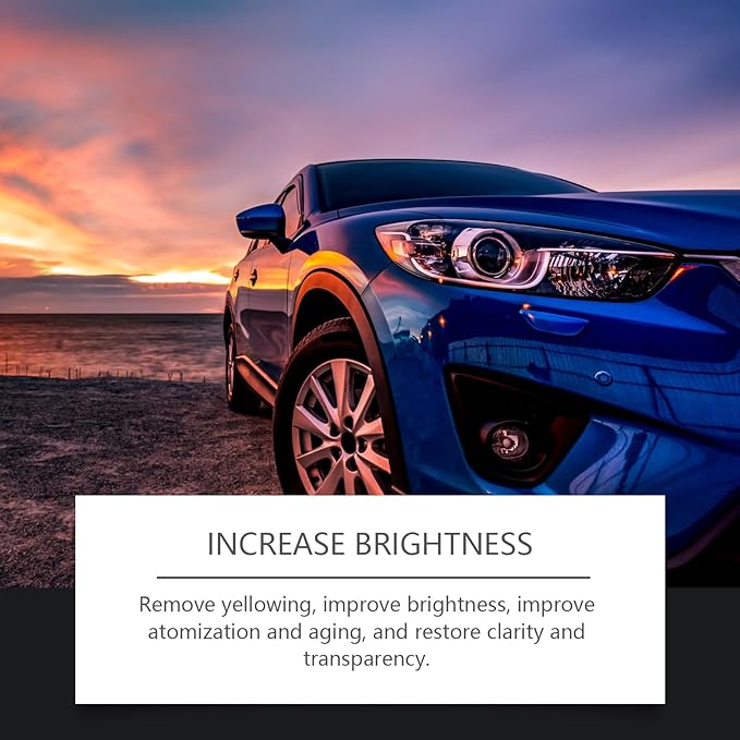 QuiforHeadlight Cleaner, Automotive Headlamp Restoration Fluid Kit, HeadlightRestoration Kit, Improve Nighttime Visibility Fo