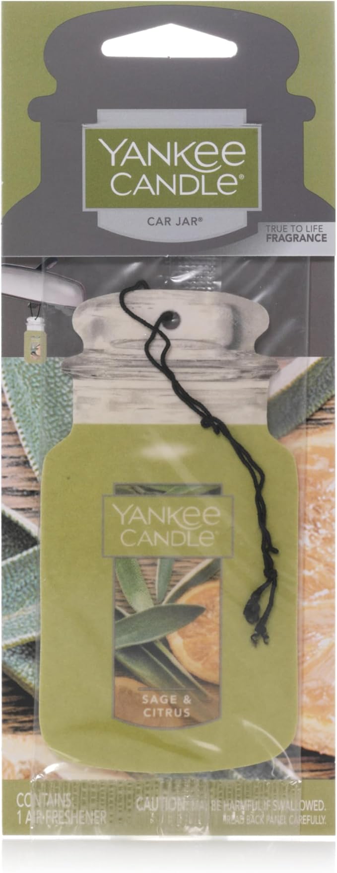 Yankee Candle Paper Car Jar, Sage & Citrus (Pack of 1)