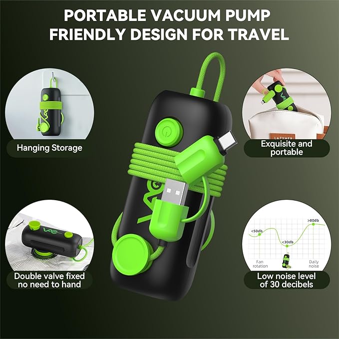 Vacuum Bags for Travel - USB Electric Pump, 15 Pack Carry-on Size Vacuum Seal Bags for Clothing - Space Saver Vacuum Storage 