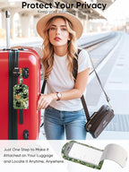 Luggage Tags Built-in Anti-Loss Tracker, Luxury Leather Luggage Tags for Suitcase, Travel Bags, Backpacks, Travel Organizer f