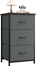 Somdot Dresser for Bedroom with 3 Drawers, Storage Organizer Chest of Drawers with Removable Fabric Bins for Closet Bedside L