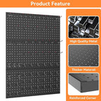 WALMANN 96 PCS Metal Pegboard with Pegboard Hooks for Wall, Garage Tools Storage Pegboard for Garage, Workbench, Peg Boards, 