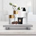 Modern White Wood Pedestal Stand for Bathroom Tray Kitchen Counter Decor Bathroom Sink Accessories Decorative Wooden Risers f