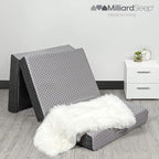 Milliard Trifold Mattress, Cot Size, 6 inch, Portable Foldable Mattress with Memory Foam & Washable Cover, Tri-Folding Floor 