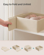 SONGMICS Drawer Organizers, Dresser Divider Organizers, Set of 12, Foldable Fabric Storage Boxes for Socks, Underwear, Bras, 