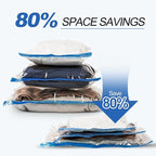 VMstr 15 Pack Travel Vacuum Storage Bags with USB Pump, Vacuum Packing Seal for Luggage and Suitcase, Space Saver for Clothes