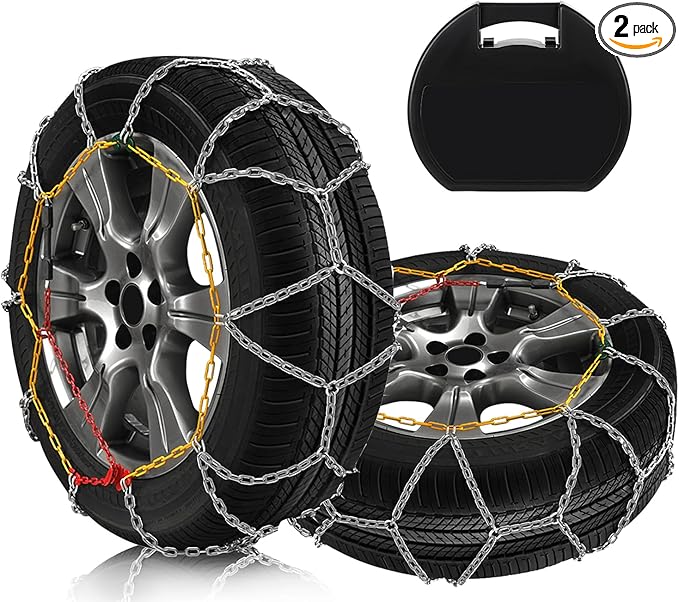 SCITOO KN140 Snow Chains Quick Easy Installation,Tire Traction Chain for Car Pickup Trucks SUV,Adjustable Universal Emergency