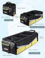 Oasser Trunk Organizer with Cooler Bag 95L, Bearing 110lb No Deformation, Collapsible with Multi Compartments, 20L Removable