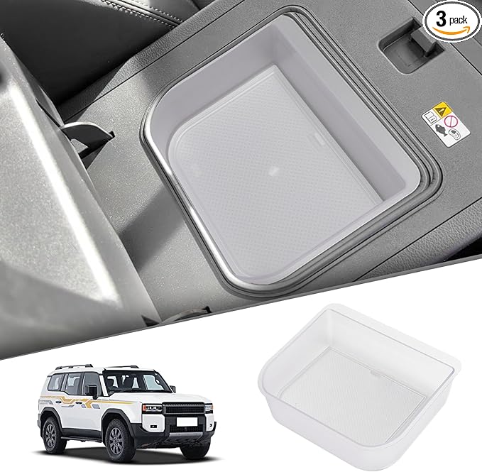 smabee Center Console Cool Box Organizer for Toyota Land Cruiser Prado 250/ Lexus GX 550 2024 2025 2026 Armrest Storage Box ABS Insert Tray Accessories (Only Fit Cool Box) - Frosted White