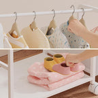 BBLIKE 3in1 Diaper Caddy Organizer - Diaper Caddy & Rolling Diaper Cart with Kids Clothing Rack for Nursery and Baby Essentia