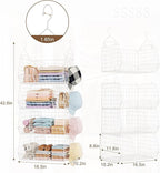Jautokerdar 4 Tier Extra Large Hanging Closet Organizer,Closet Organizer Hanging with 5 S Hooks 4 Dividers,Clothes Organizer 