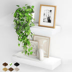 Fun Memories Floating Shelves for Wall, 20Inch Floating Shelves Set of 2, Hanging Shelf with Invisible Brackets, Wood Shelves