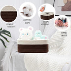 COMFY HOMI 11.5"x7.5"x4.7" Storage Baskets for Organizing | Cotton Rope Woven Basket | Toy Storage Bin Box | Basket for Shelv