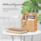 Wicker Hanging Storage Basket (10,5"Lx6,5"Wx13"H), Set of 2 Wall Baskets, Water Hyacinth Baskets, Wall Decor Hyacinth Basket 