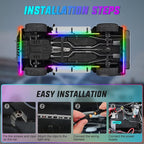 Nilight 8Pcs Aluminum Underglow Neon Accent Strip Lights 396 LEDs Dream Color Door Assist Multi Modes Sound Active Function Music with APP, Remote Control Underbody Light for Car Truck RV