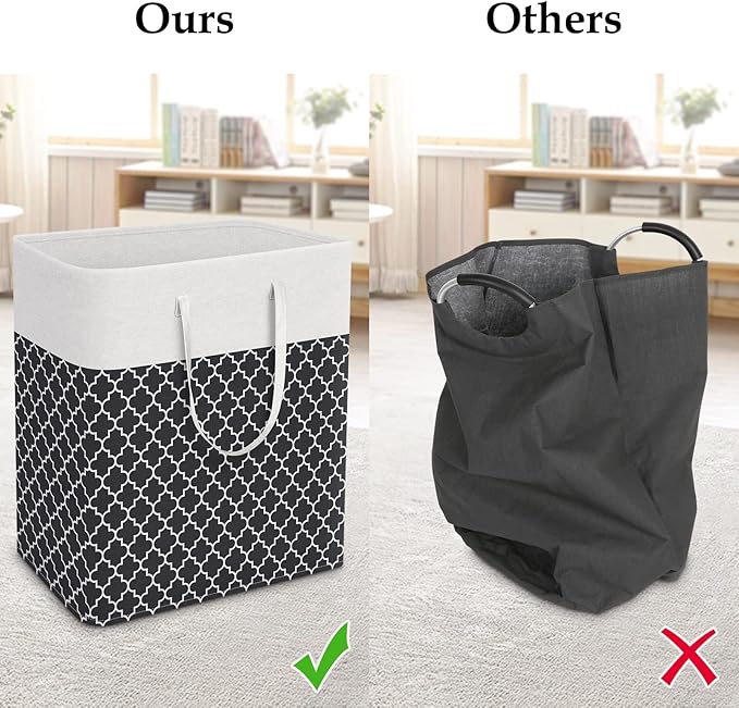 StorageRight Laundry Basket Hamper Large Collapsible Laundry Hamper with Easy Carry Handles，Freestanding Clothes Hampers for 