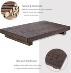 zoocatia Small Wood Tray Pedestal Stand Farmhouse Bathroom Decor Decorative Wooden Riser Kitchen Soap Dish Holder for Vanity,