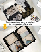 Gonex 8 Set Expandable Mesh Packing Cubes for Travel Essentials, Compression Organizer with Toiletry, Laundry, Shoe, Cable Ba