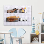 Hicarer 8 Pack Pegboard Baskets and Peg Board Racks Set, Pegboard Hooks, Square Style Wire Shelf Baskets, for Organize Tools,
