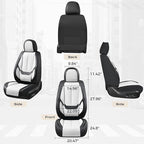 Coverado Seat Covers, Car Seat Covers Front Seats, Leather Seat Covers for Cars, Car Seat Protector Waterproof, Black Car Sea